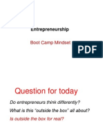 Entrepreneurship: Boot Camp Mindset