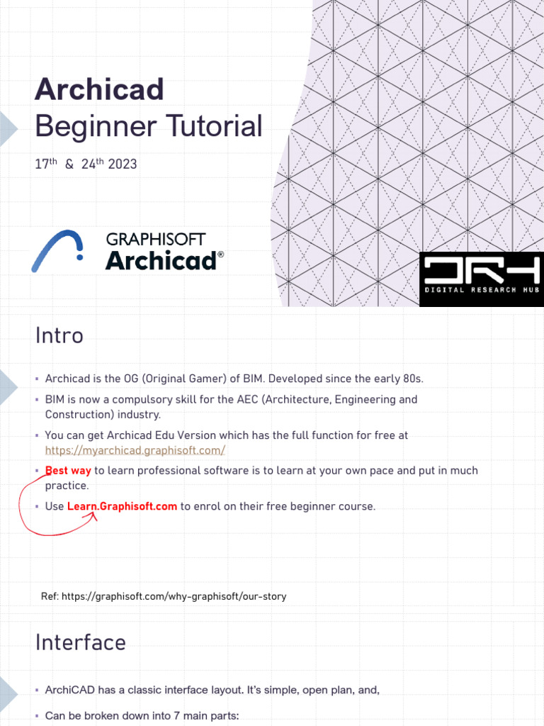 Archicad Beginner Tutorial Overview | PDF | Software | Computing