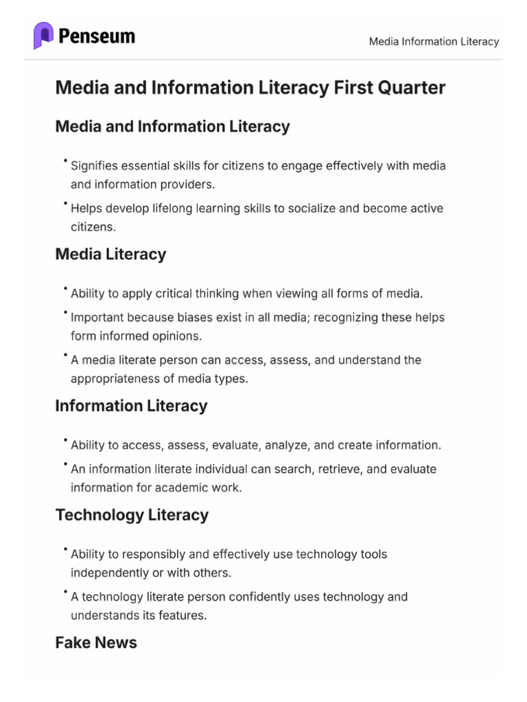 Media Information Literacy | PDF