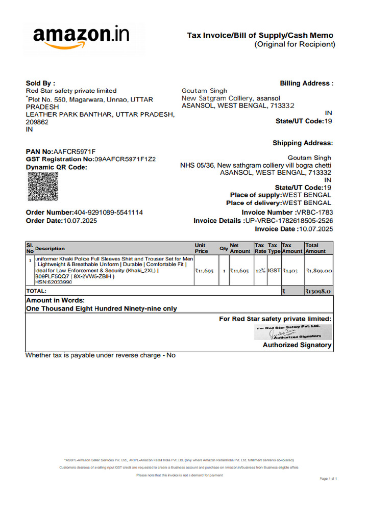 Amazon Invoice | PDF