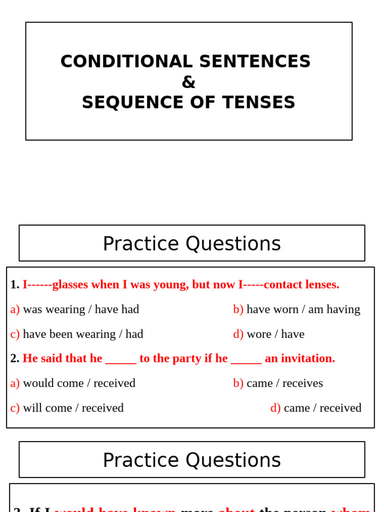 Conditional Sentences and Tenses Guide | PDF | Linguistics | Grammar