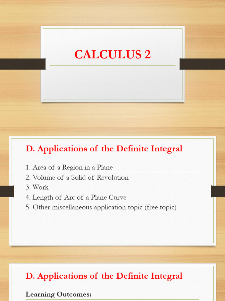 D. Applications of The Definite Integral | PDF | Integral | Curve