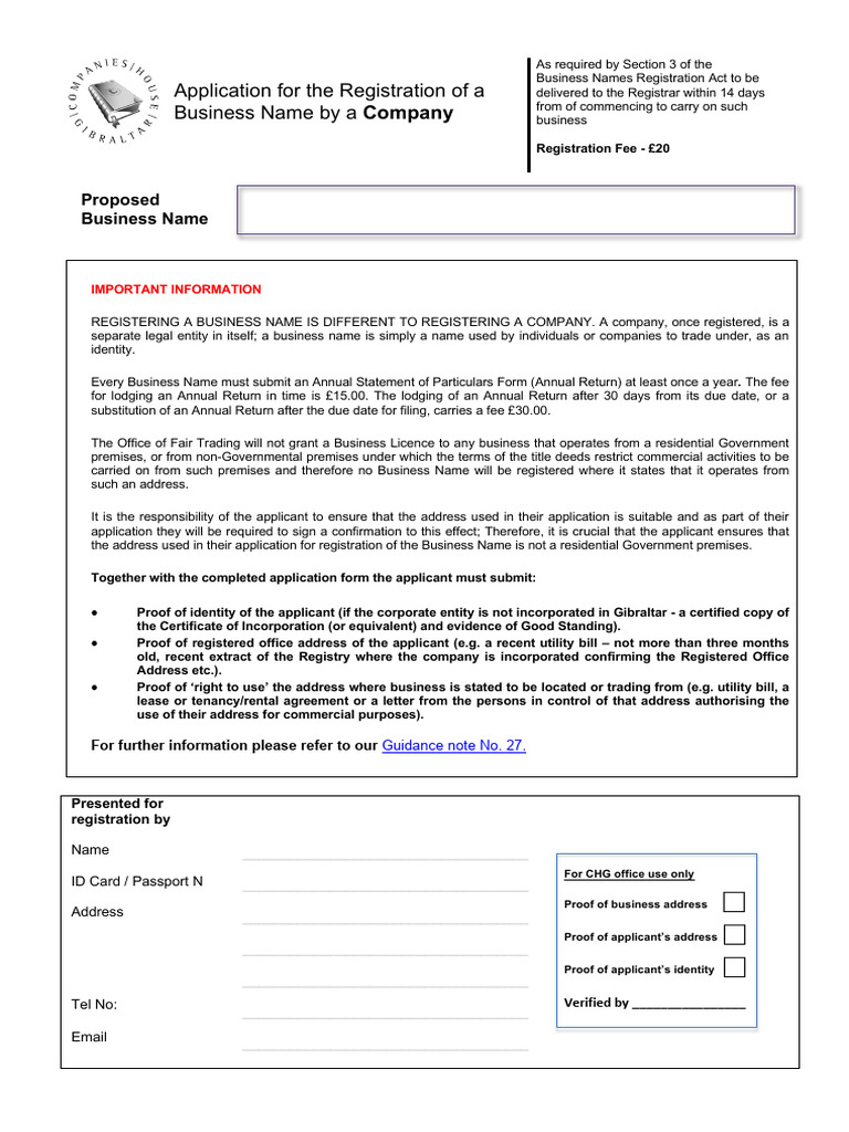 Business Name Registration Application Guide | PDF | Private Law