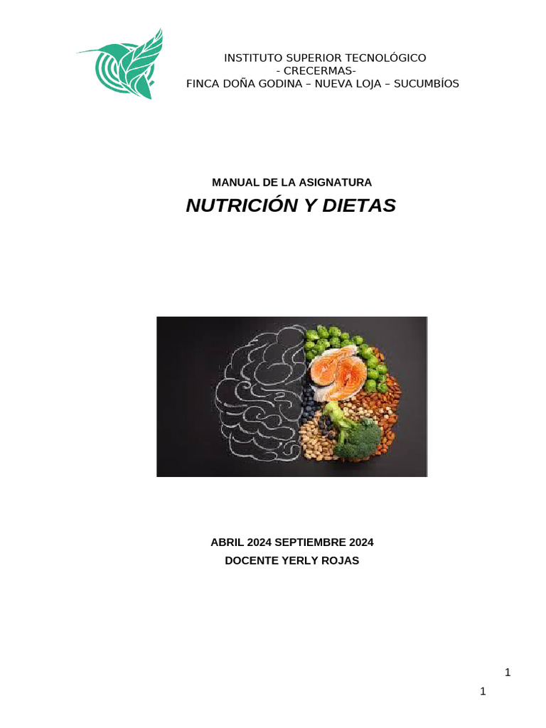 Manual de Nutrición y Dietas 2024 | PDF | Metabolismo | Nutrientes