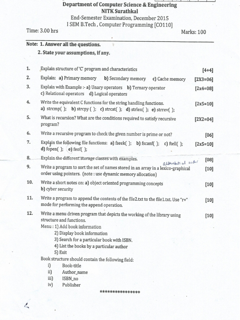Physics Cycle End Sem QP | PDF