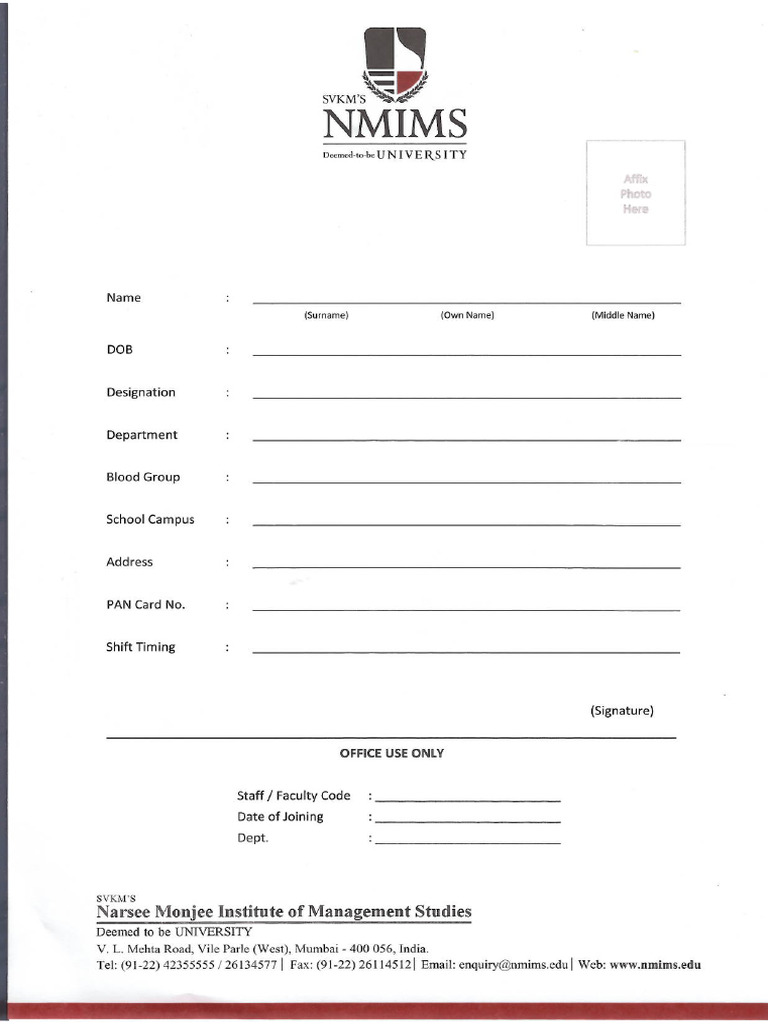 ID Card Form | PDF