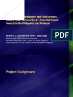 2012 Market, FX, Nationalization and Fiscal Lessons Public Private Partnerships in Urban Rail Transit Projects in The Philippines and Malaysia