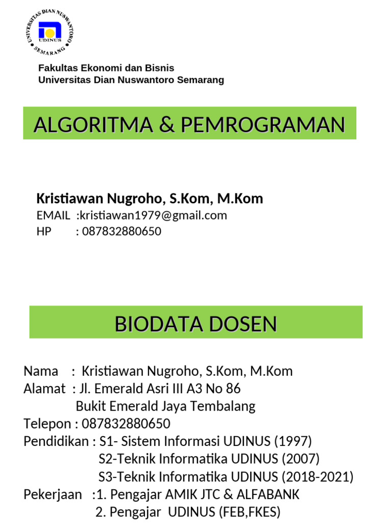 Algoritma dan Pemrograman Dasar | PDF