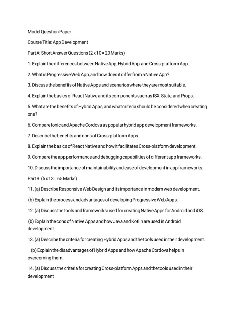 CCS332 App Development Question Paper | PDF
