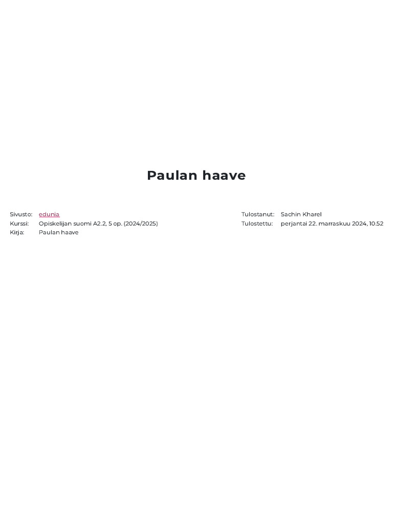 Paulan Haave - Edunia | PDF