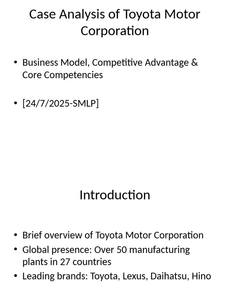 Toyota Case Sample | PDF