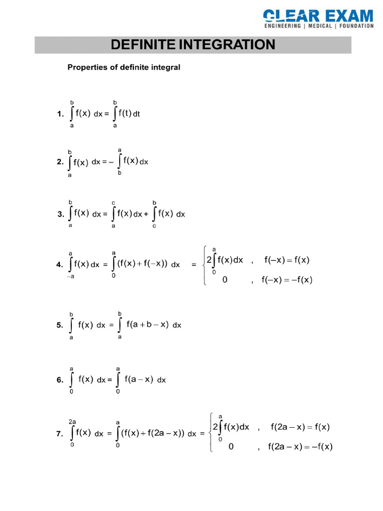 Definite Integration | PDF