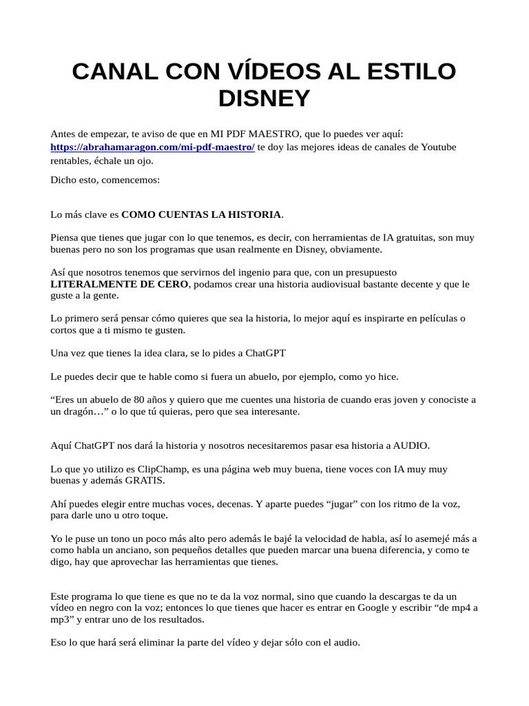 Videos Disney Paso A Paso | PDF