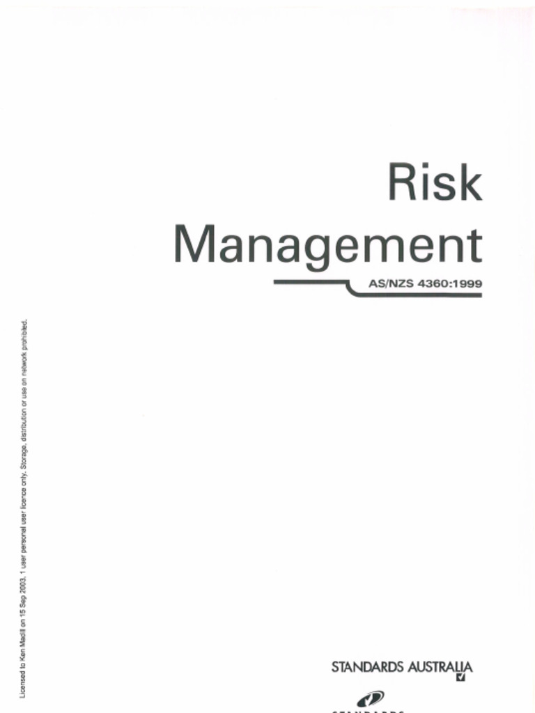 As-NZS 4360-1999 Risk Management | PDF