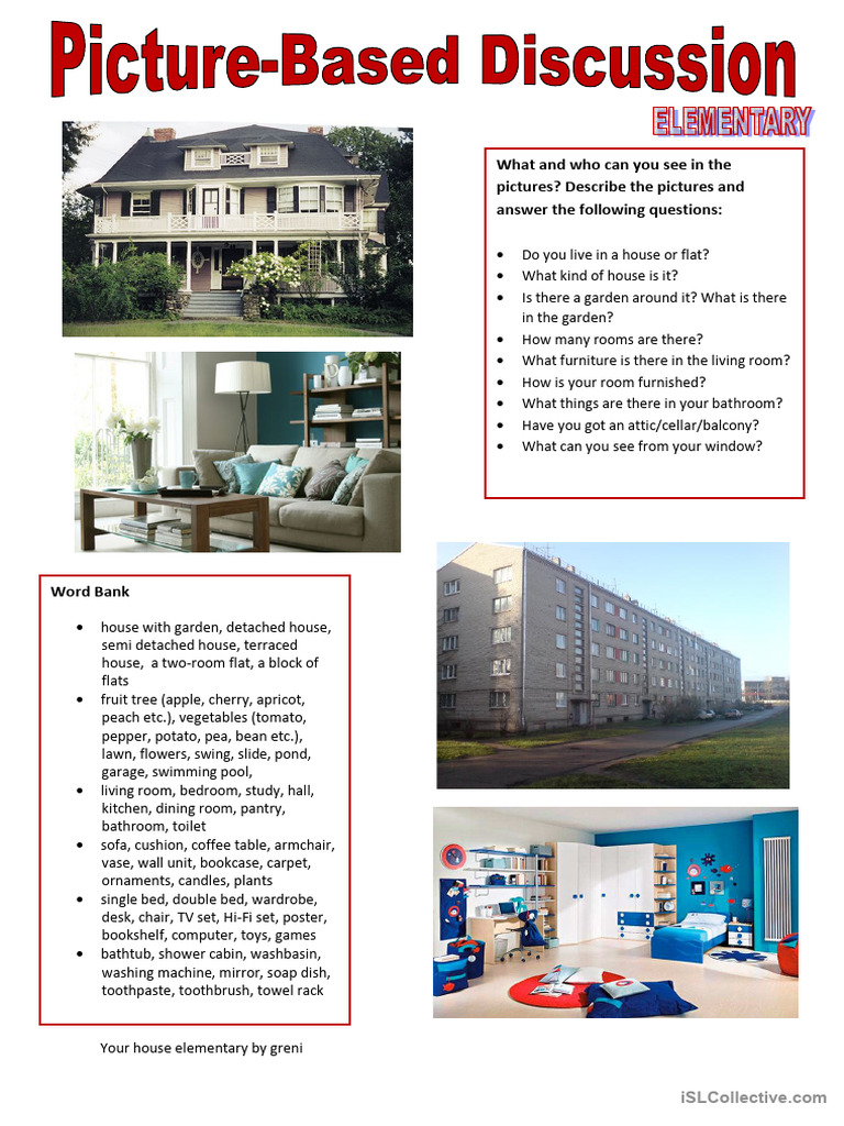Picture-Based Discussion Elementary - (7) Your House - Flat | PDF