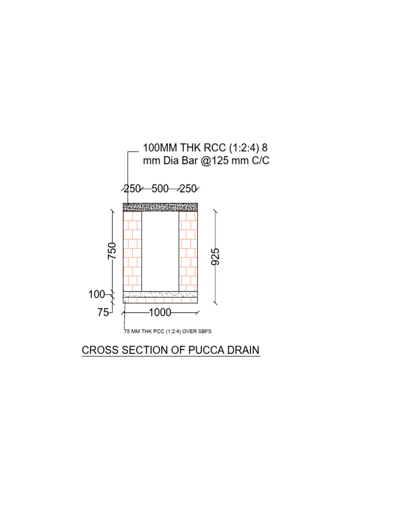Drawing PDF Pucca Drain With Slab | PDF