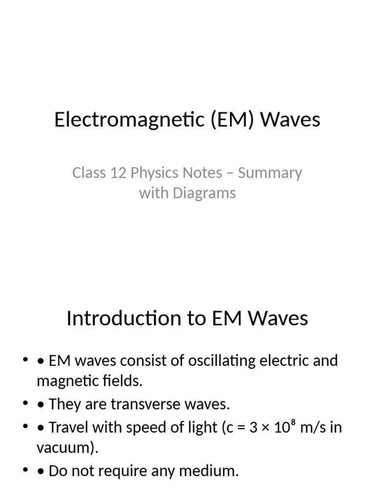 EM Waves Presentation | PDF
