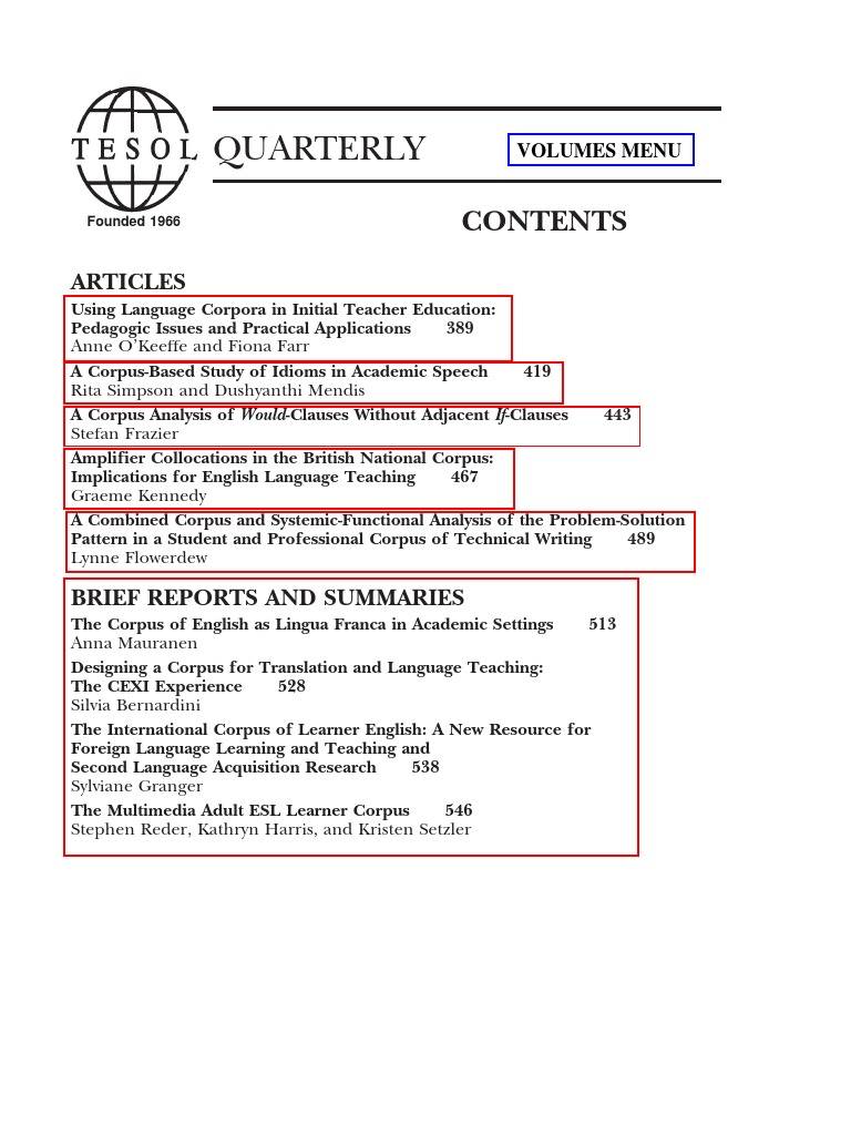 TESOL Quarterly (Autumn 2003) | PDF | English As A Second Or Foreign ...