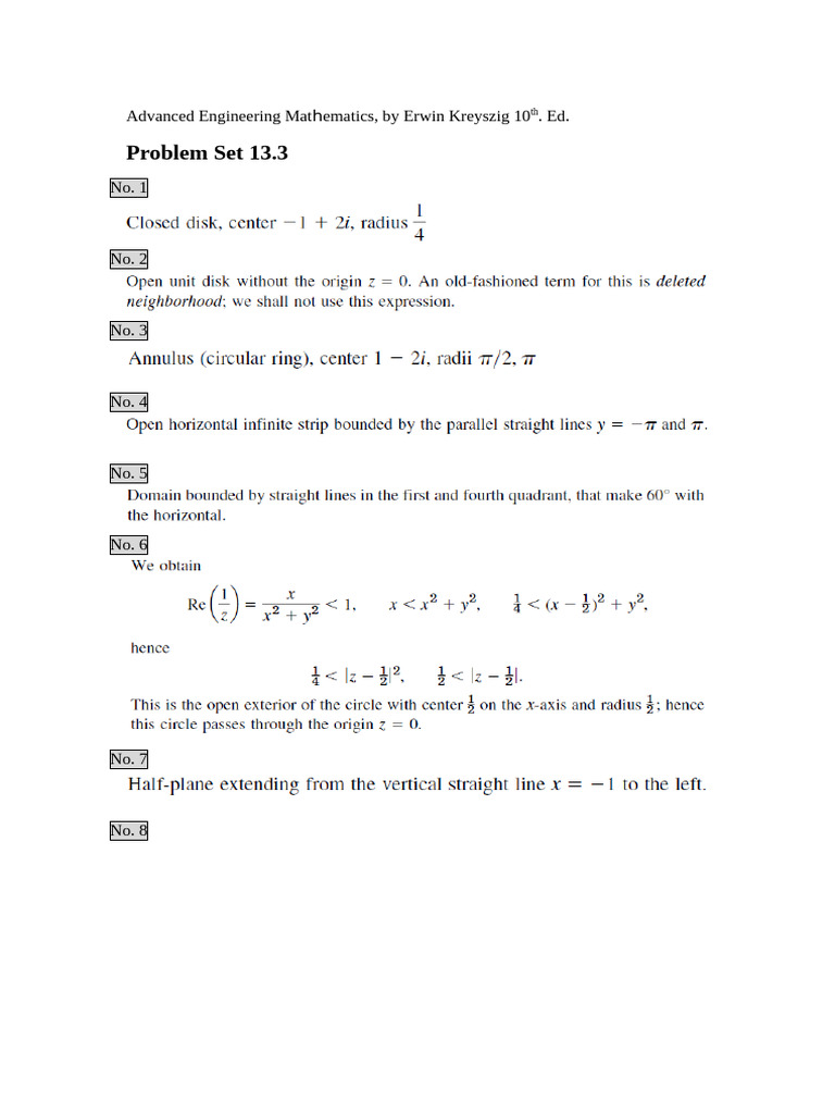 Advanced Engineering Math Problem Set 13.3 | PDF