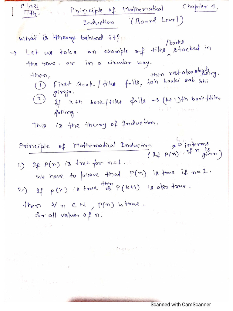 Principles of Mathematical Induction | PDF
