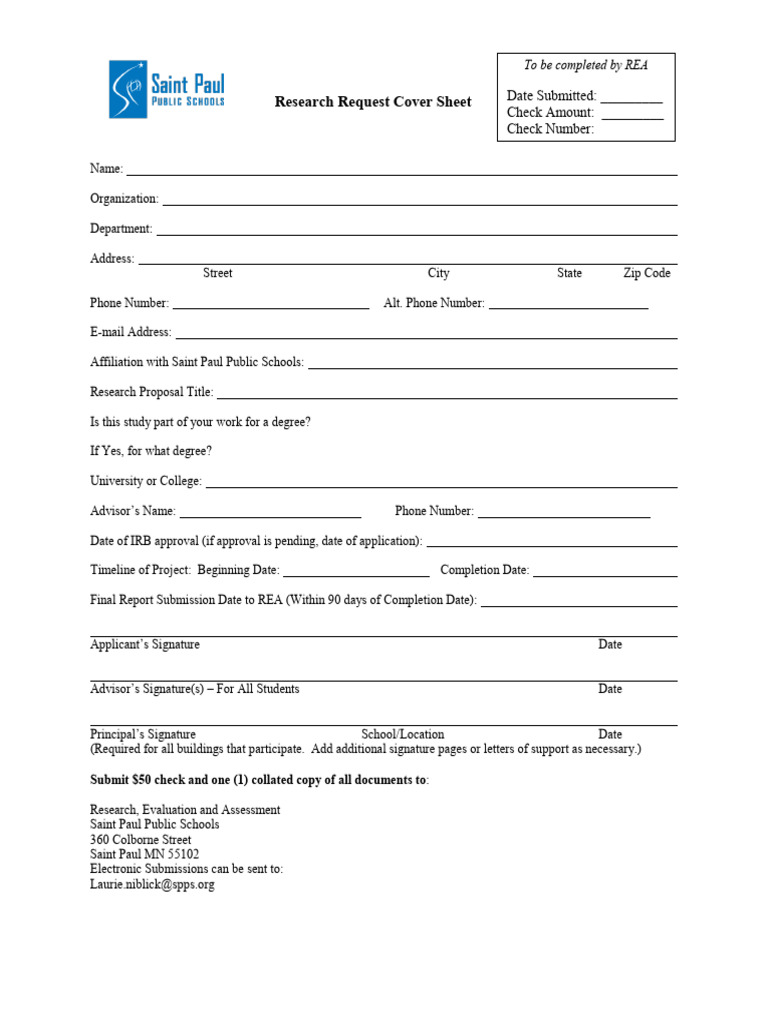 2023 Research Request Cover Sheet | PDF