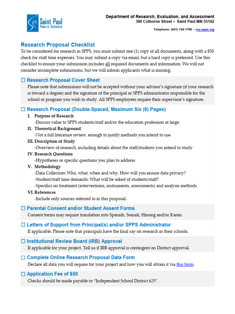 SPPS Research Proposal Submission Guide | PDF