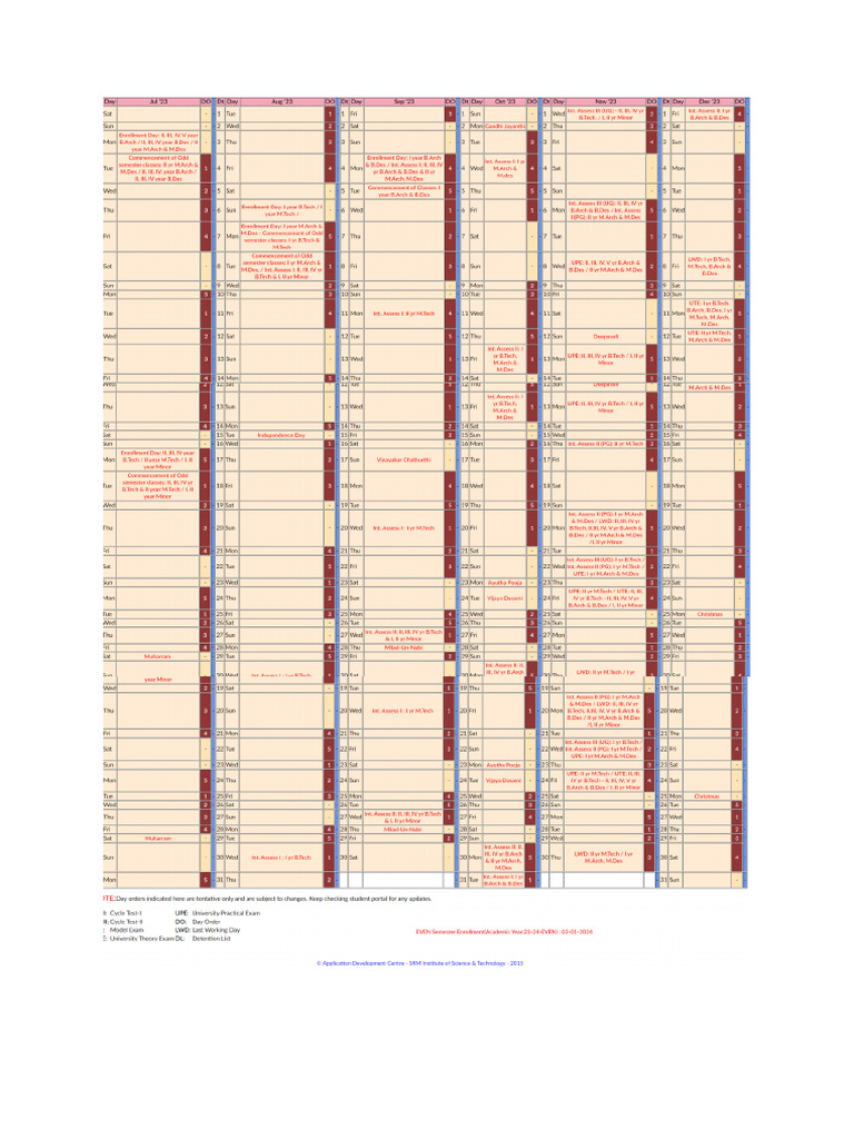 Time Table | PDF