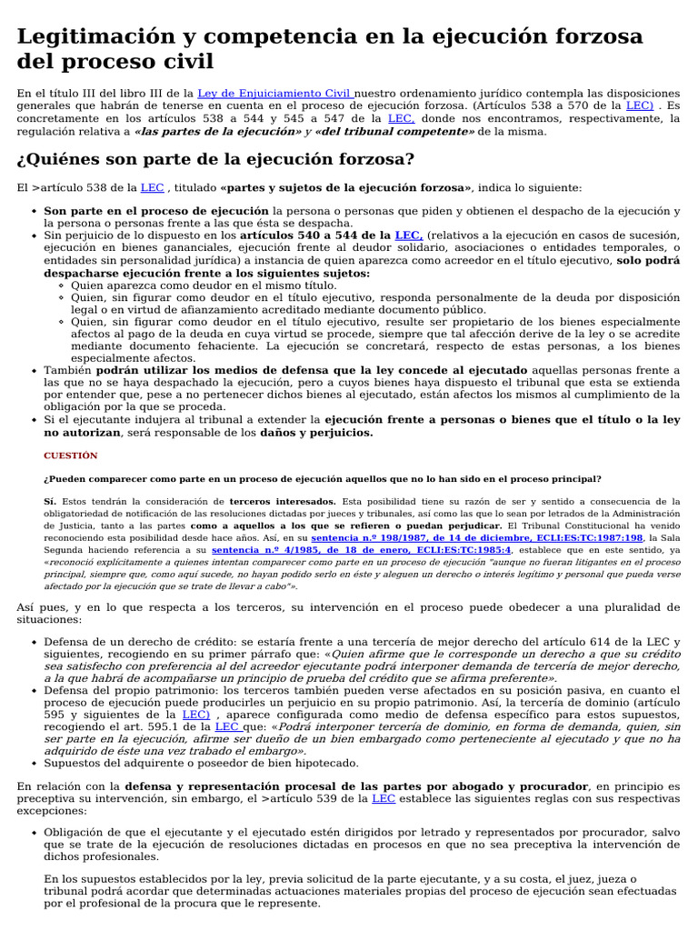 Ejecución Forzosa en Proceso Civil | PDF | Propiedad de la comunidad ...