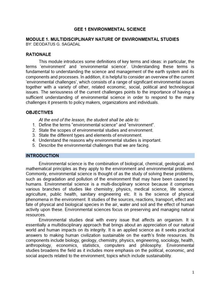 Understanding Environmental Science Basics | PDF | Natural Environment ...