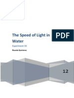 The Speed of Light in Water
