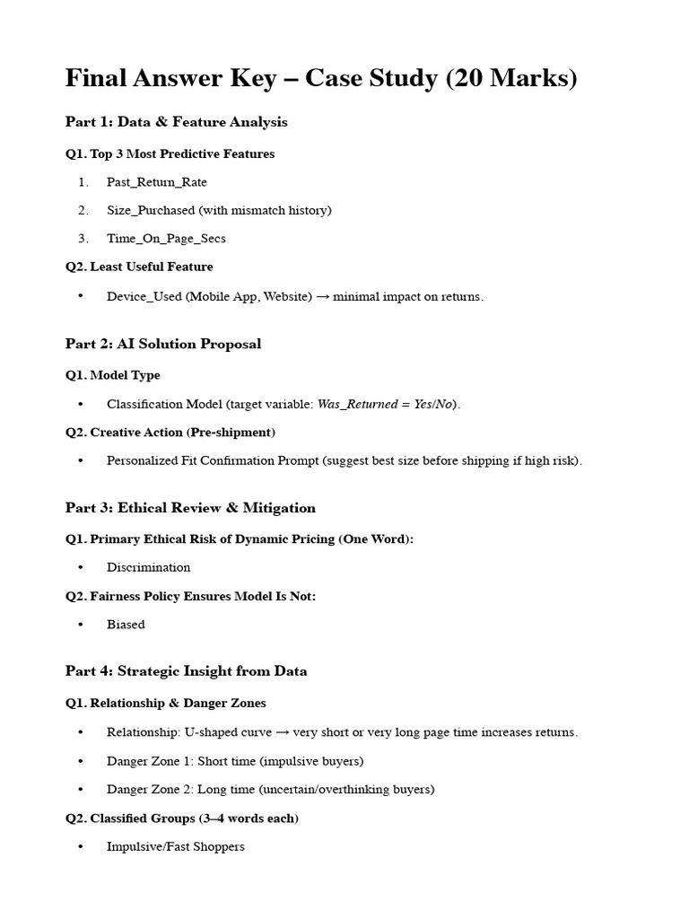 Ans Key Case Study | PDF