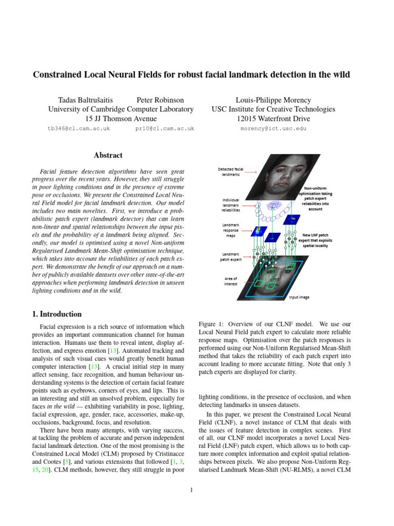 Robust Facial Landmark Detection Model | PDF | Mathematical Analysis ...