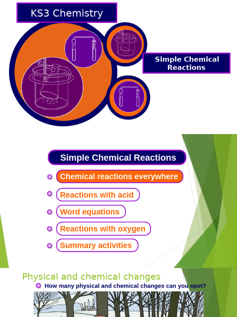 Simple Chemical Reactions Explained | PDF | Combustion | Chemical Reactions