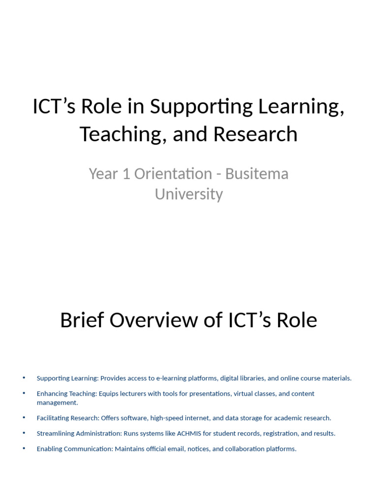 ICT Role Orientation | PDF