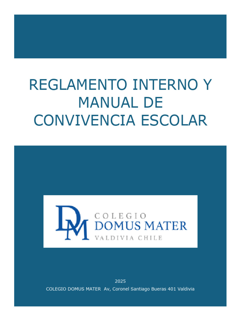 Reglamento Interno y Manual de Convivencia Escolar 19-08-2025-1 | PDF ...