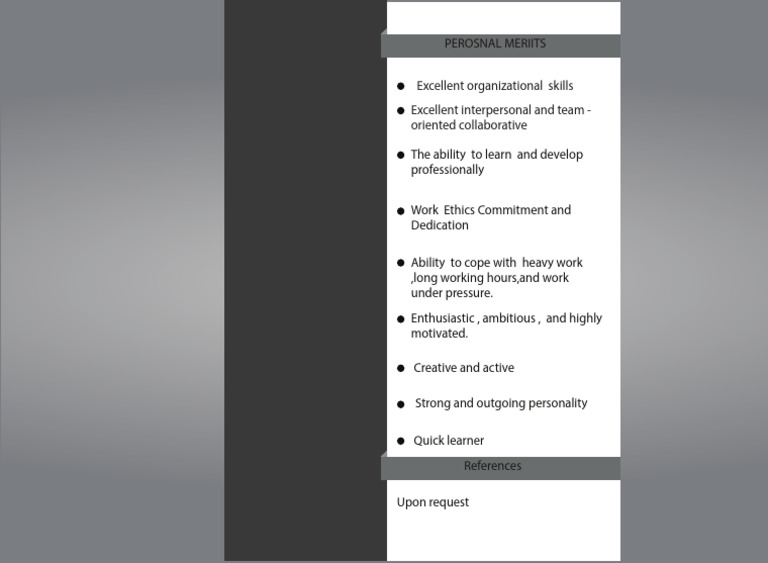 Personal Merits and Professional Skills | PDF