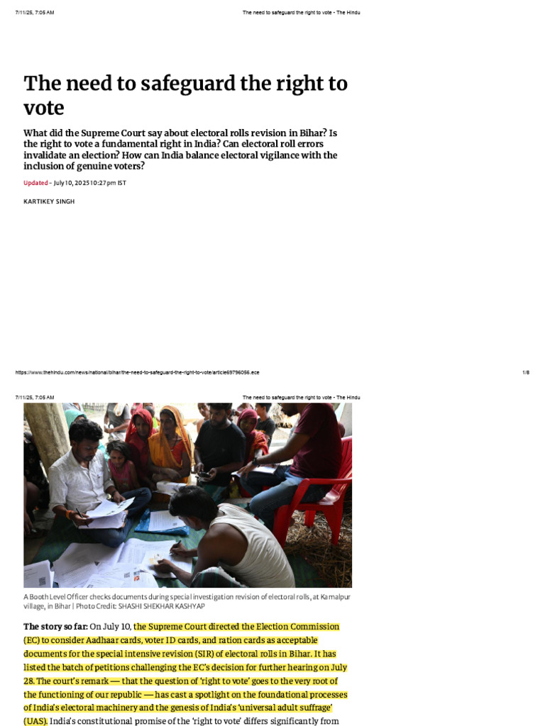 Supreme Court's Impact on Voting Rights | PDF | Suffrage | Elections