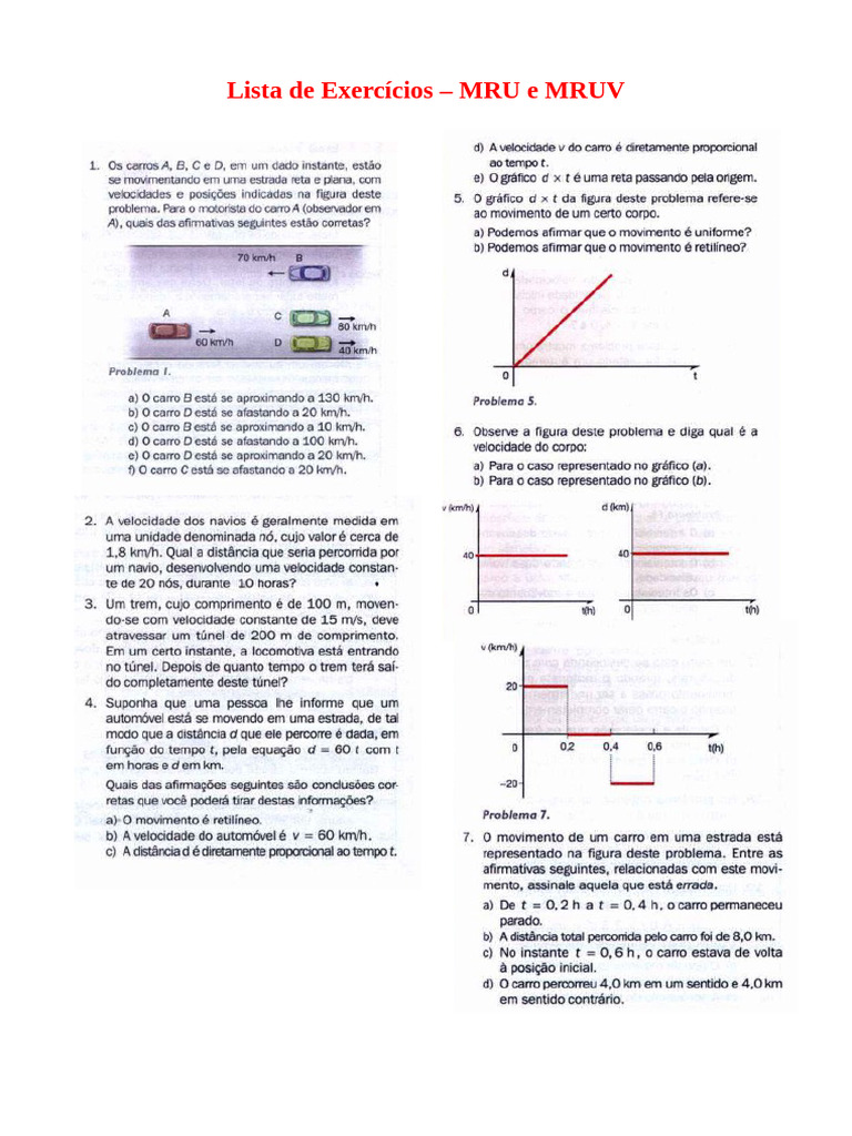 ListaMRU MRUV | PDF