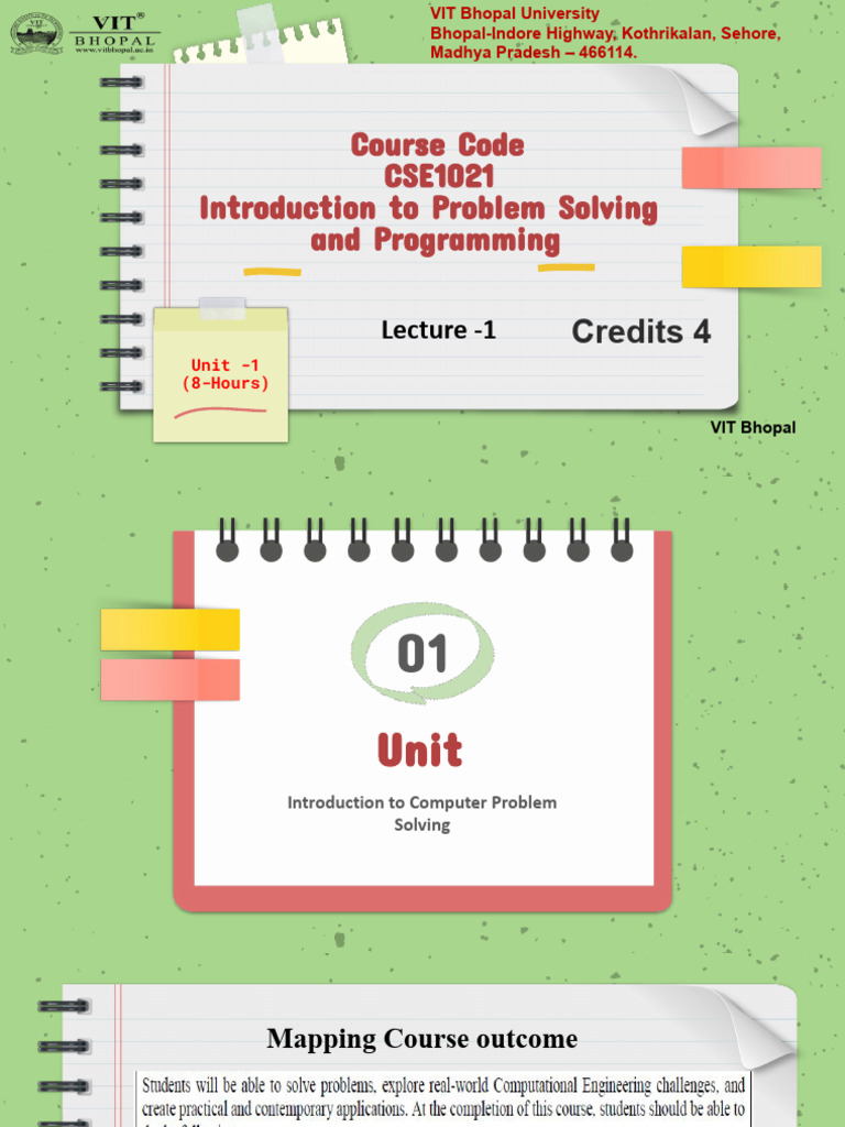 Cse1021 Intro To Problem Solving Pdf Programming Computer Program