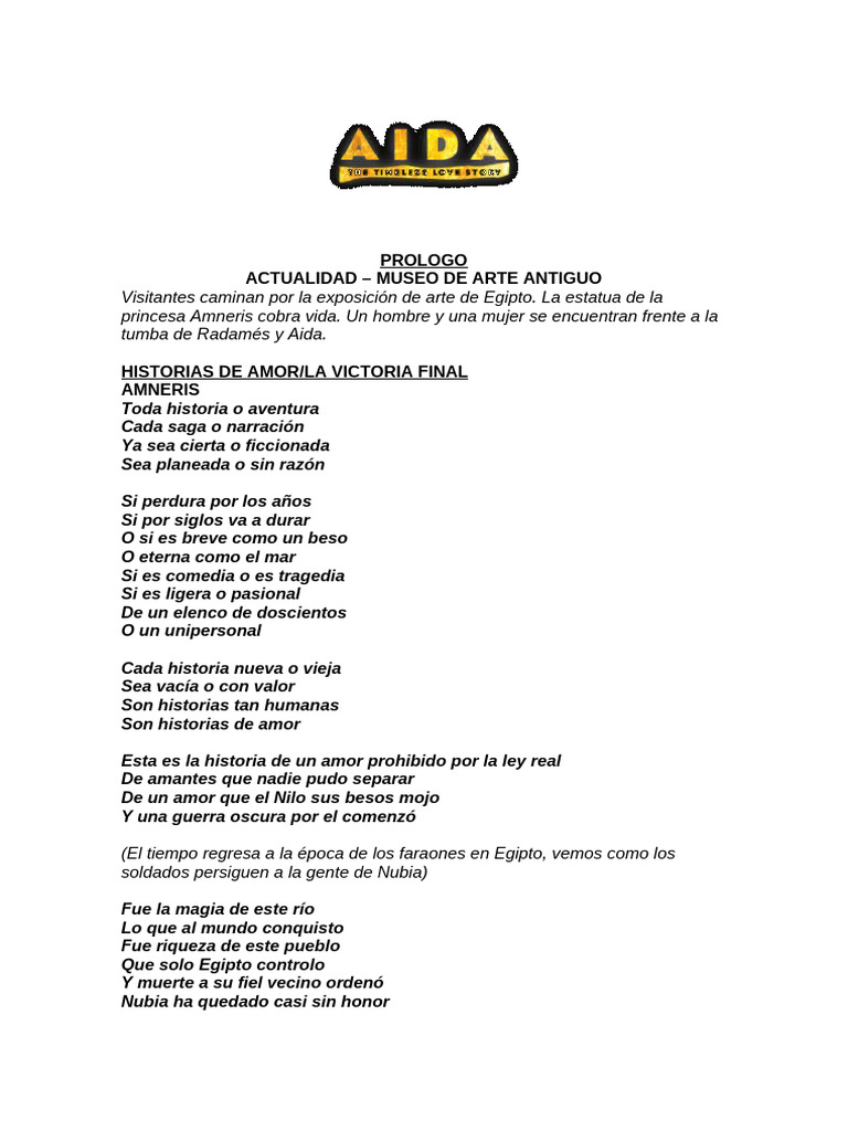 Libreto de Aida en PDF | PDF | Composiciones musicales vocales | Ópera