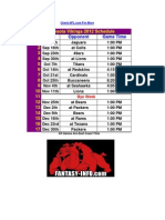 2012 Downloadable Minnesota Vikings Schedule