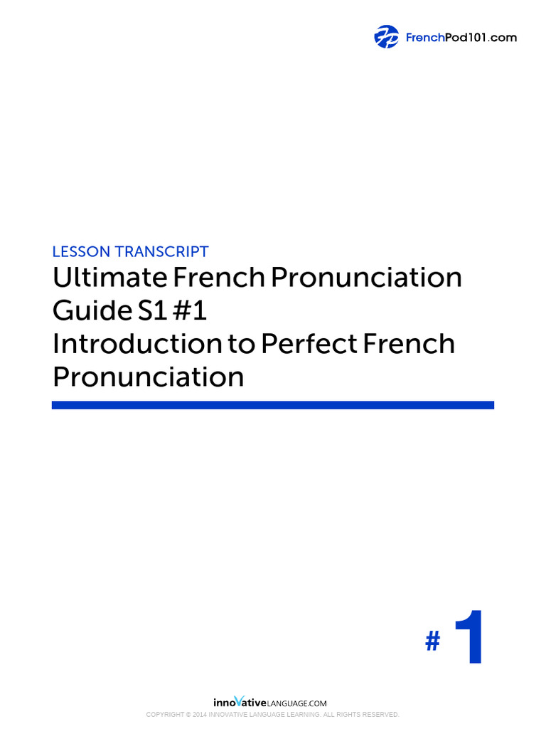 Ultimate French Pronunciation Guide 1 | PDF | French Language | English ...