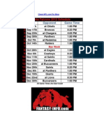 2012 Downloadable Atlanta Falcons Schedule