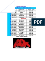 2012 Downloadable Carolina Panthers Schedule