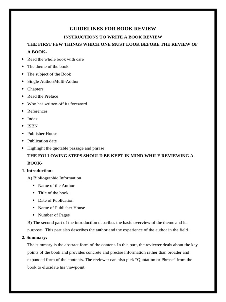 Book Review Guidelines and Tips | PDF | Government | Justice