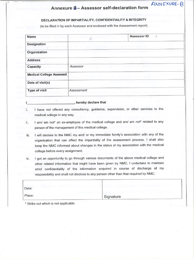 Self Declartion Form | PDF