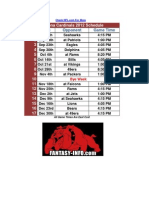 2012 Downloadable Arizona Cardinals Schedule