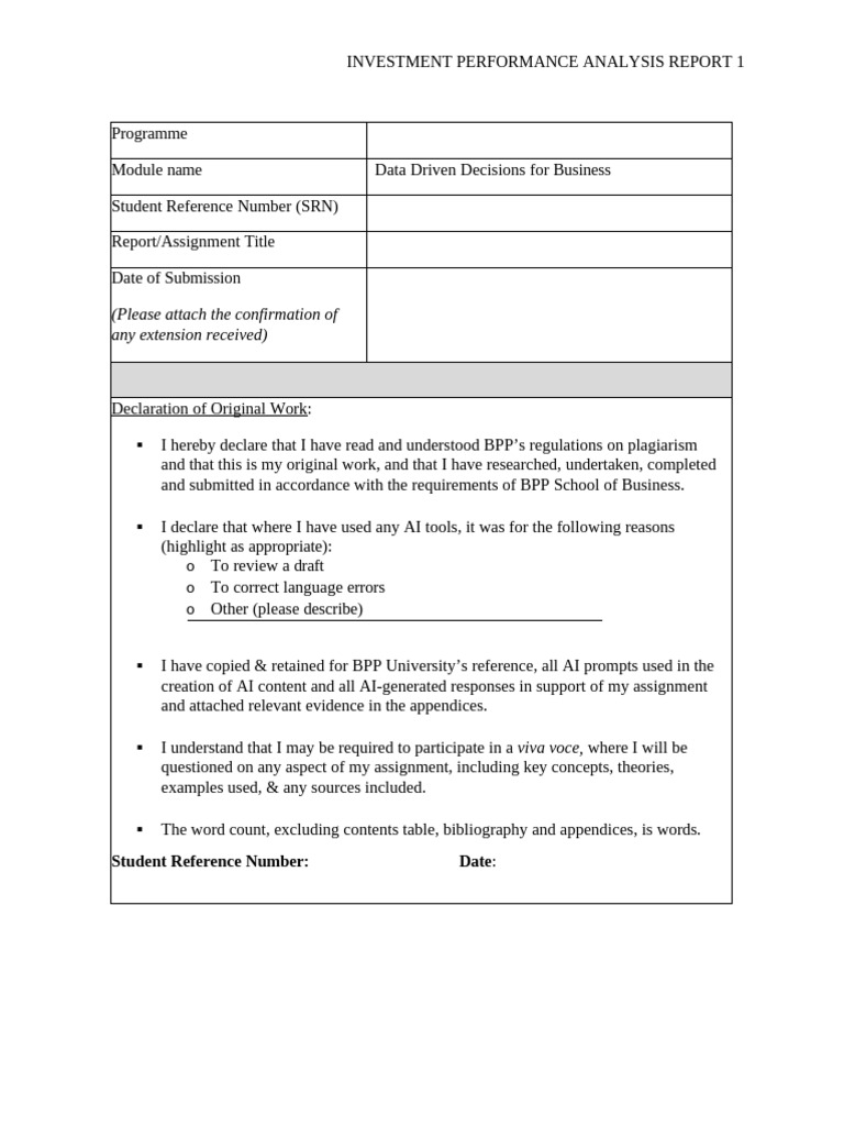 Investment Performance Analysis Report | PDF | Investing | Risk
