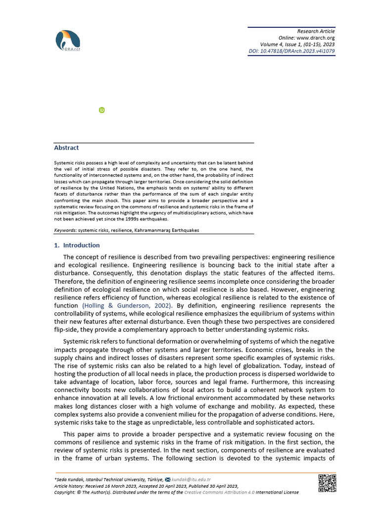 Resilience and Systemic Risks Analysis | PDF | Risk | System