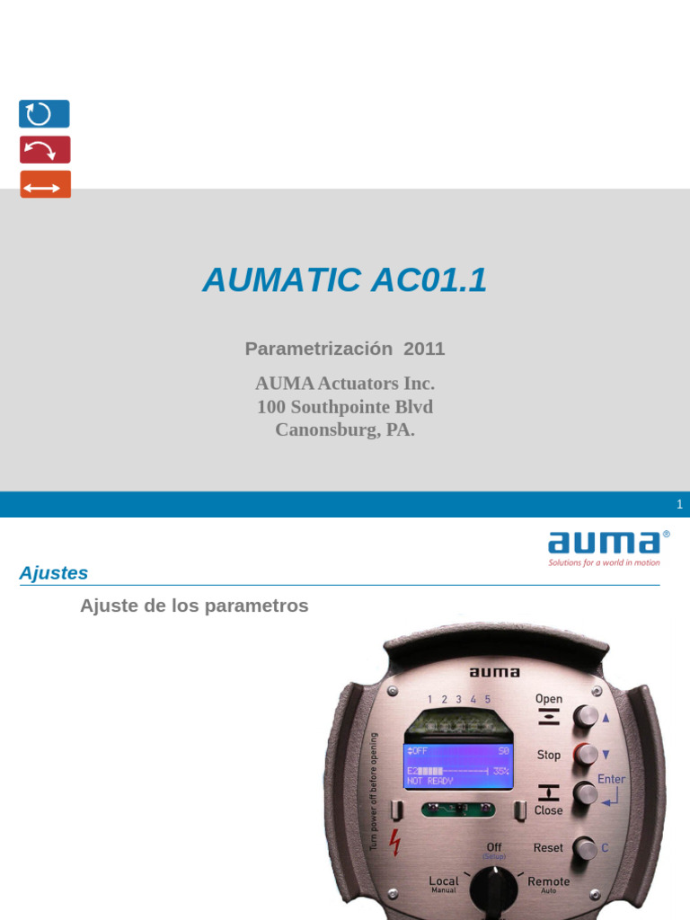 Ajuste de Parámetros AUMATIC AC01.1 | PDF